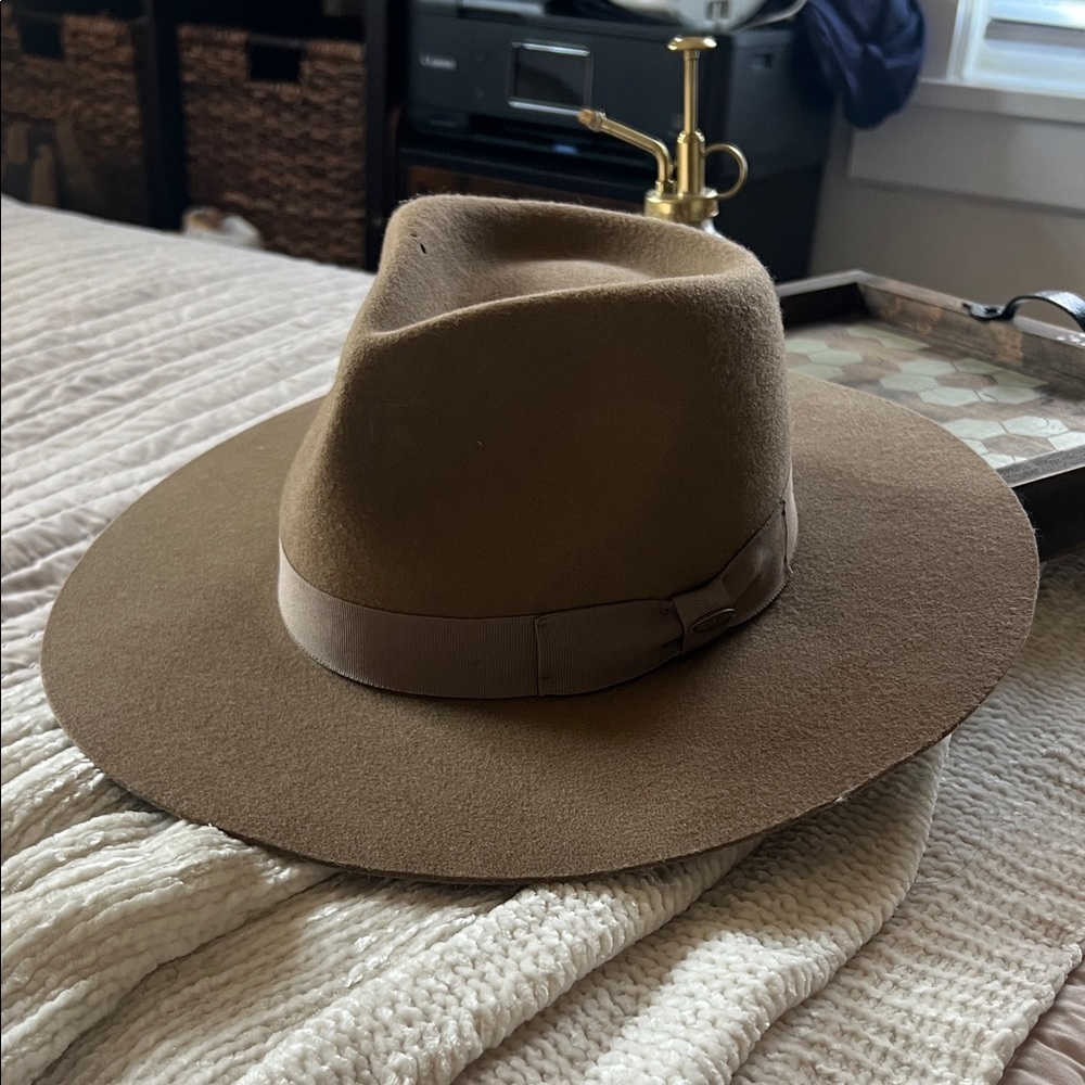 CC Exclusive Tan Wool Wide Brim Hat